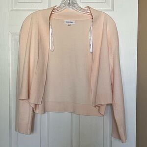 Calvin Klein Women's 3/4 Sleeve Knit Shrug. Peach Color Size XL